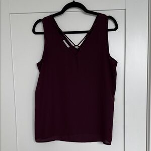 Women's Purple Sleeveless V-neck Blouse